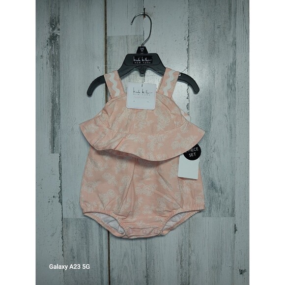 Nicole Miller Rick Rack Bubble Rumper And Hat Set 3/6 Months - Picture 1 of 6